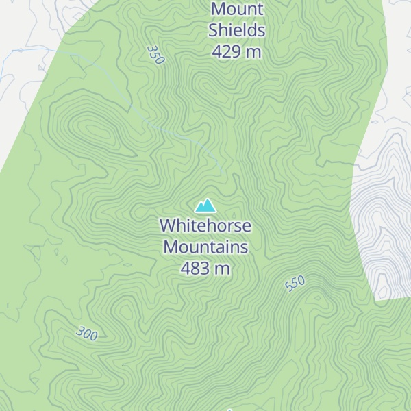 Map of Whitehorse Mountains