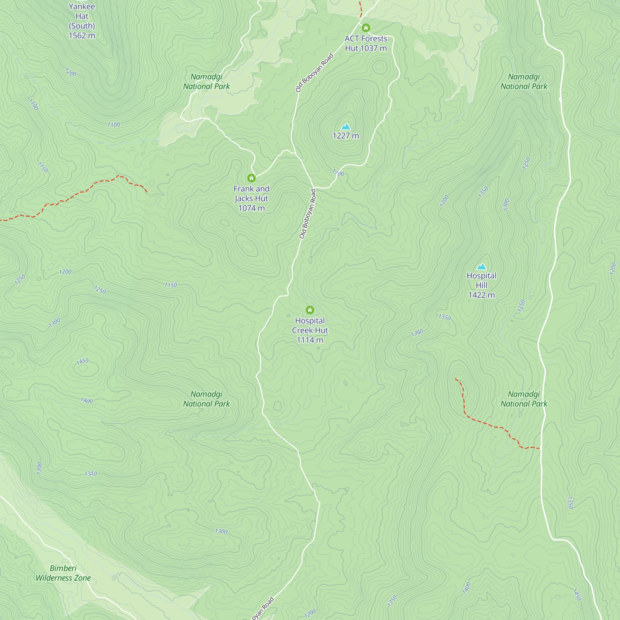 Hospital Creek Hut map