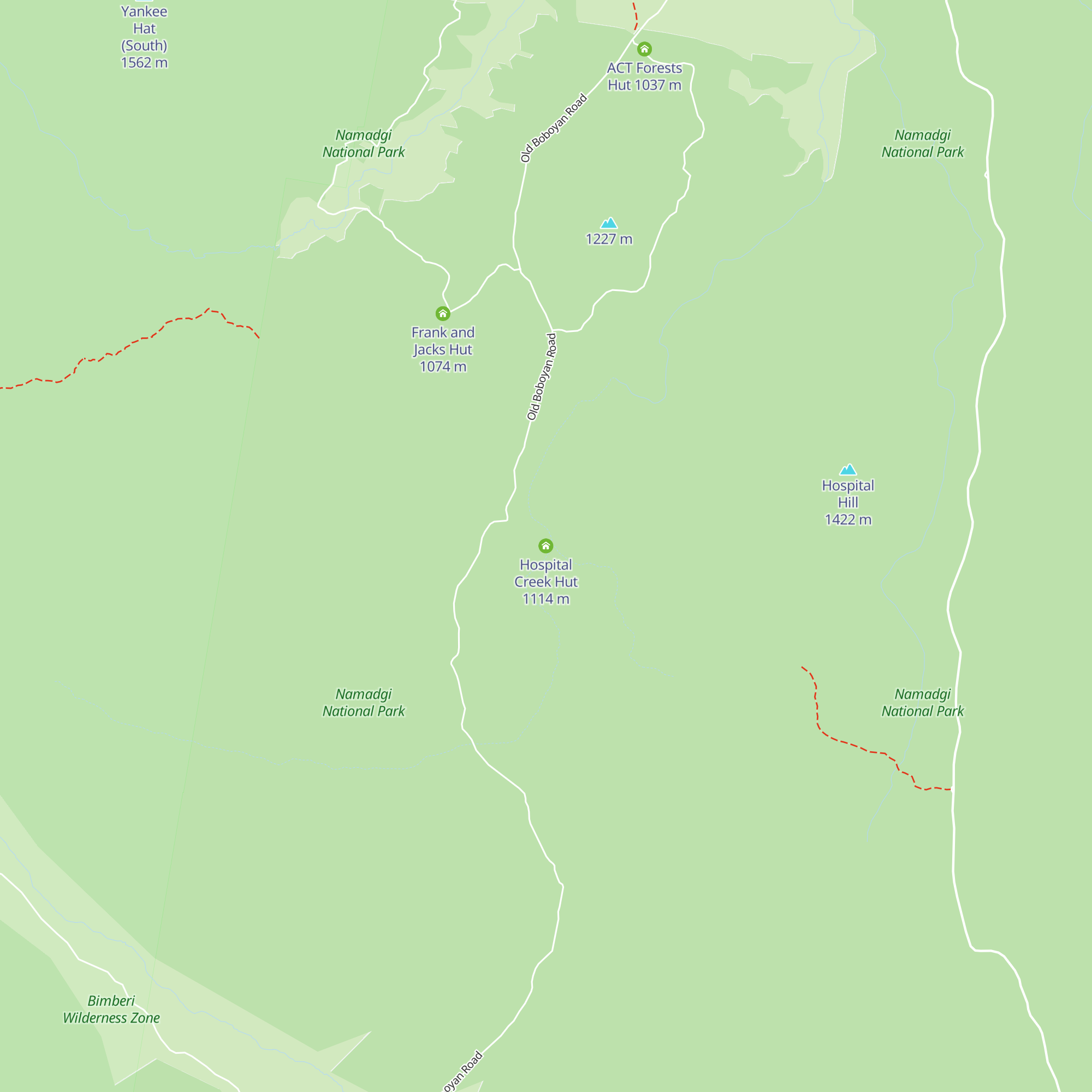 Hospital Creek Hut map
