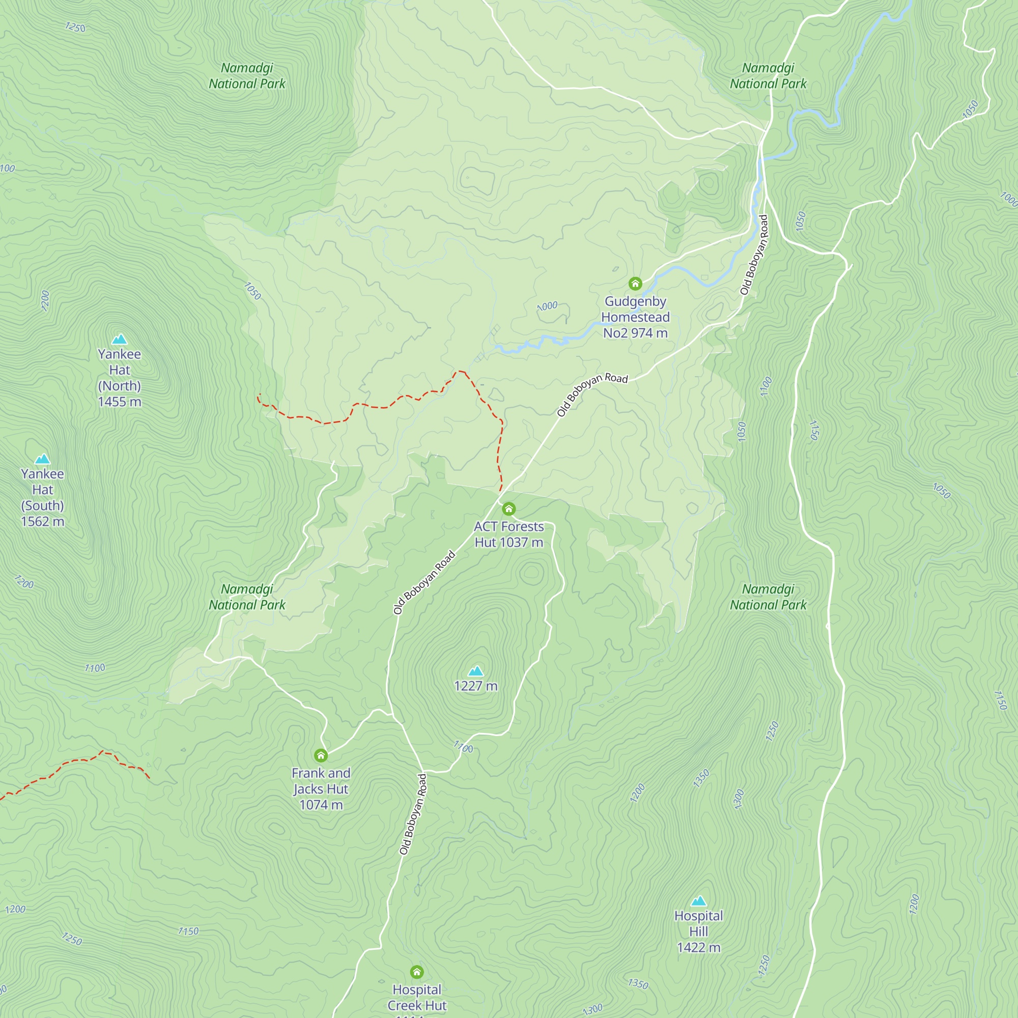 ACT Forests Hut map