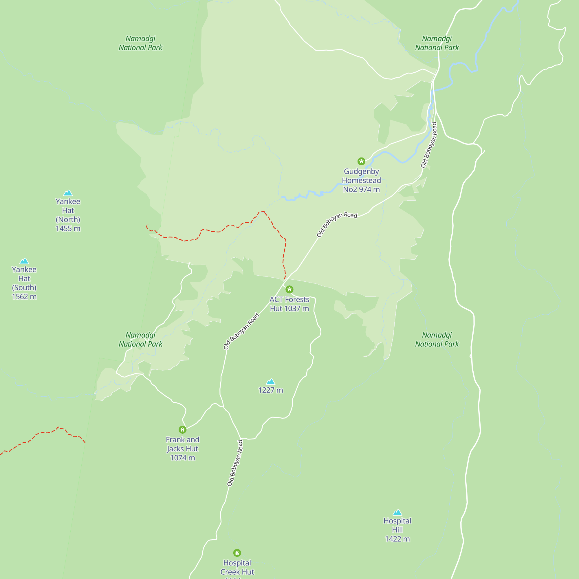 ACT Forests Hut map