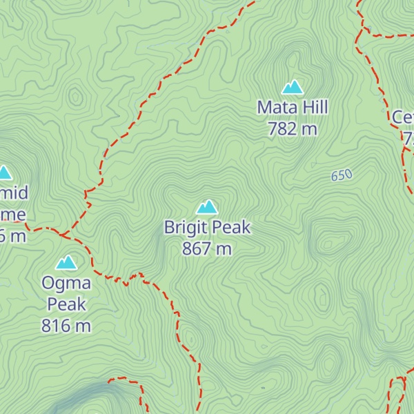 Map of Brigit Peak