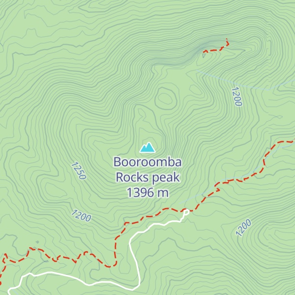 Map of Booroomba Rocks peak
