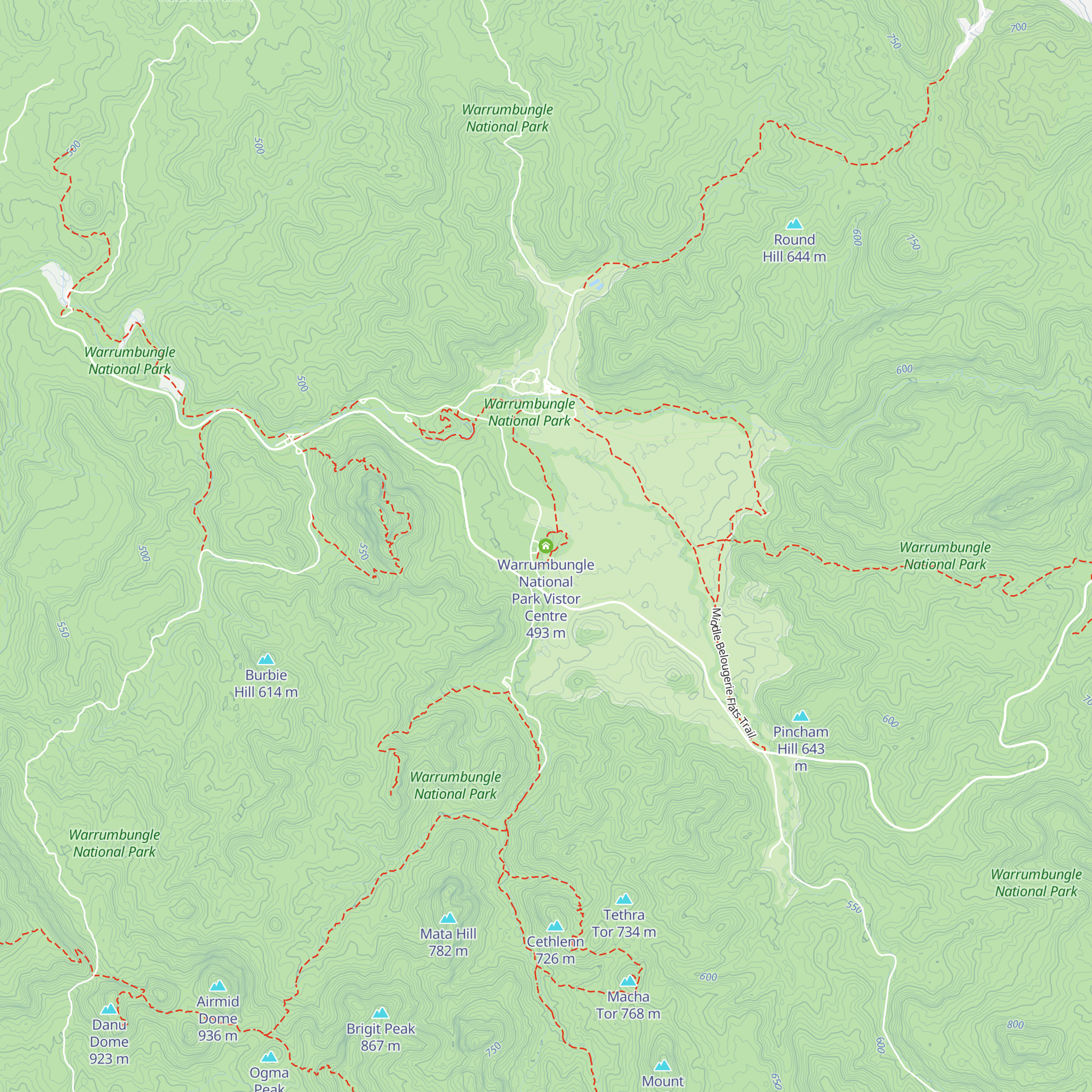 Warrumbungle National Park Vistor Centre map