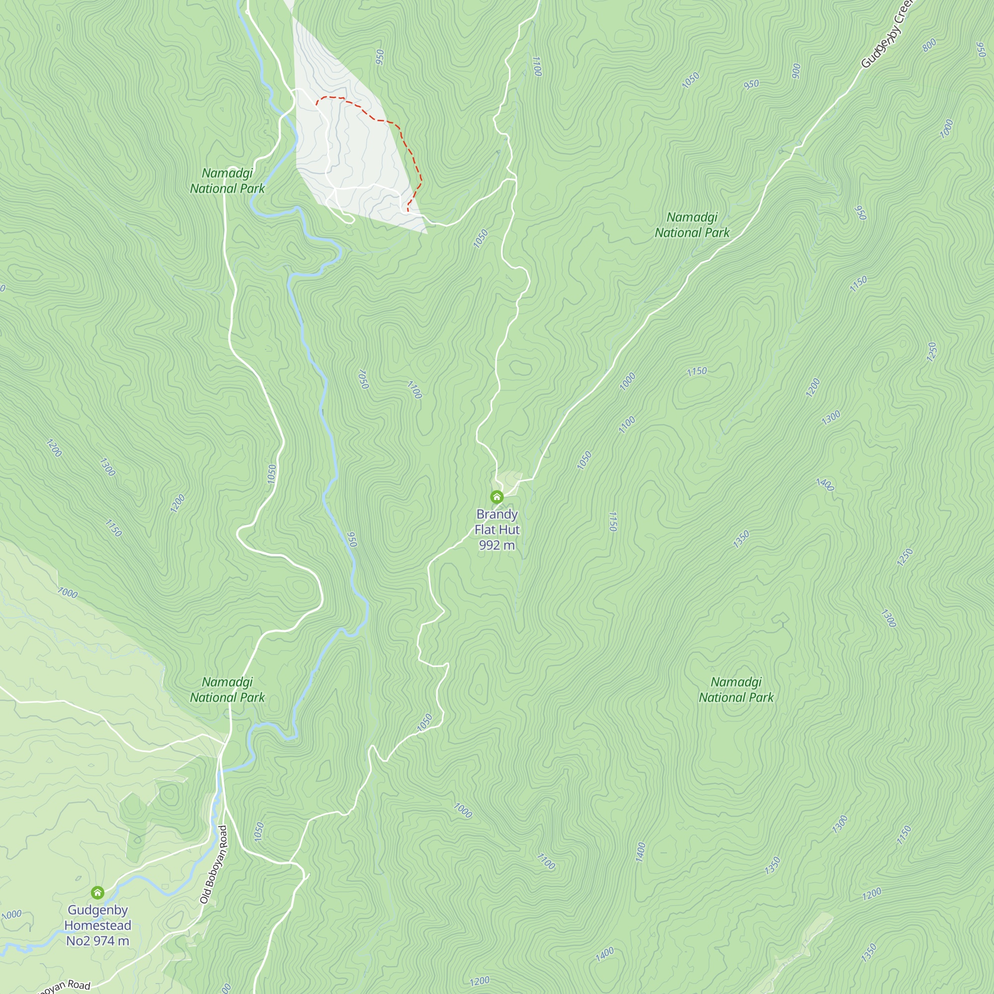 Brandy Flat Hut map