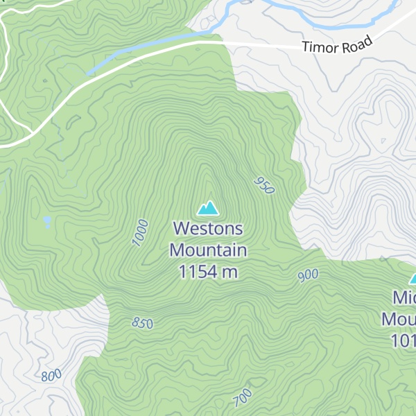 Map of Westons Mountain