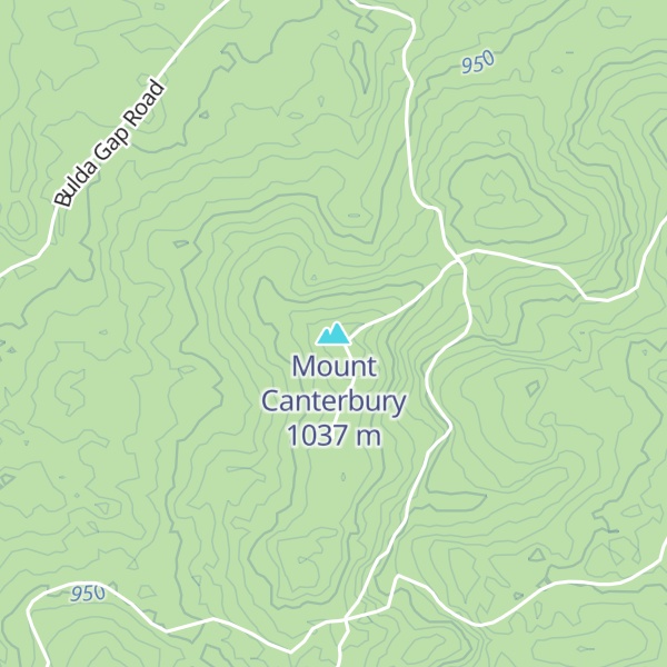 Map of Mount Canterbury