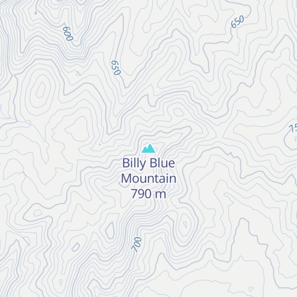 Map of Billy Blue Mountain