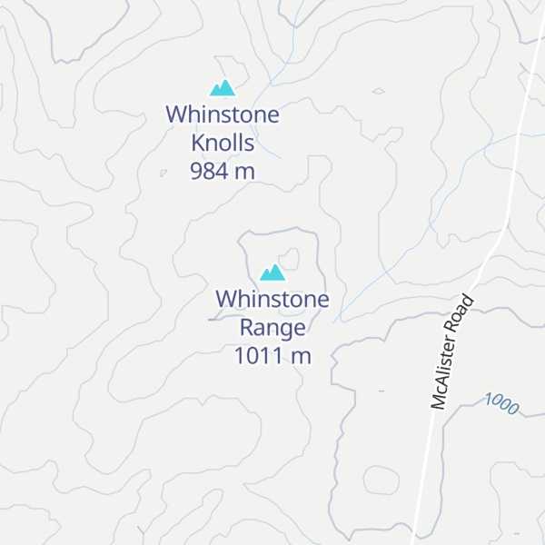 Map of Whinstone Range