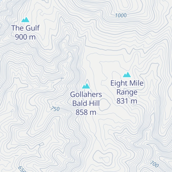 Map of Gollahers Bald Hill