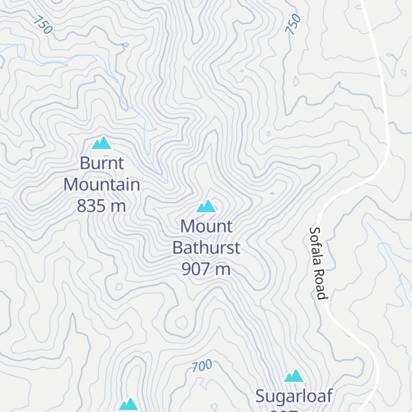 Map of Mount Bathurst