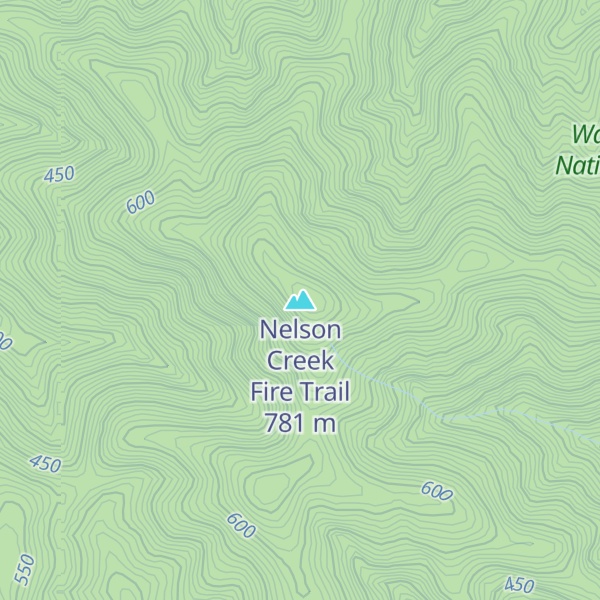 Map of Nelson Creek Fire Trail