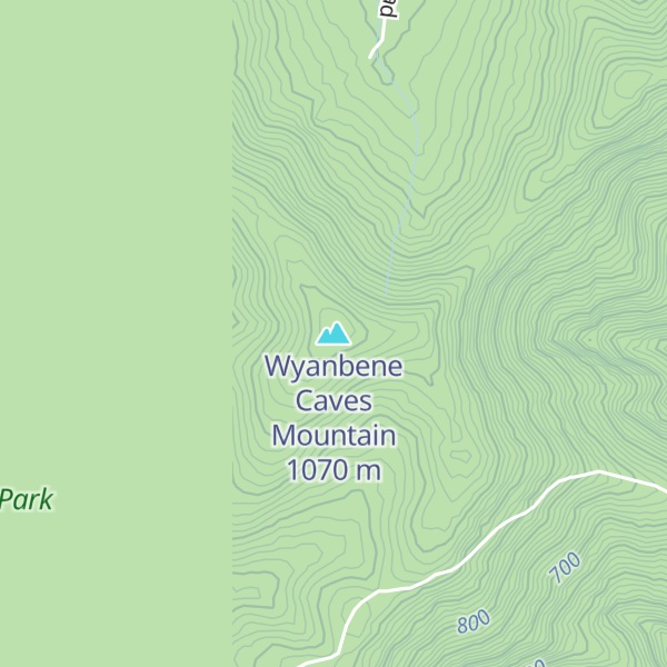 Map of Wyanbene Caves Mountain
