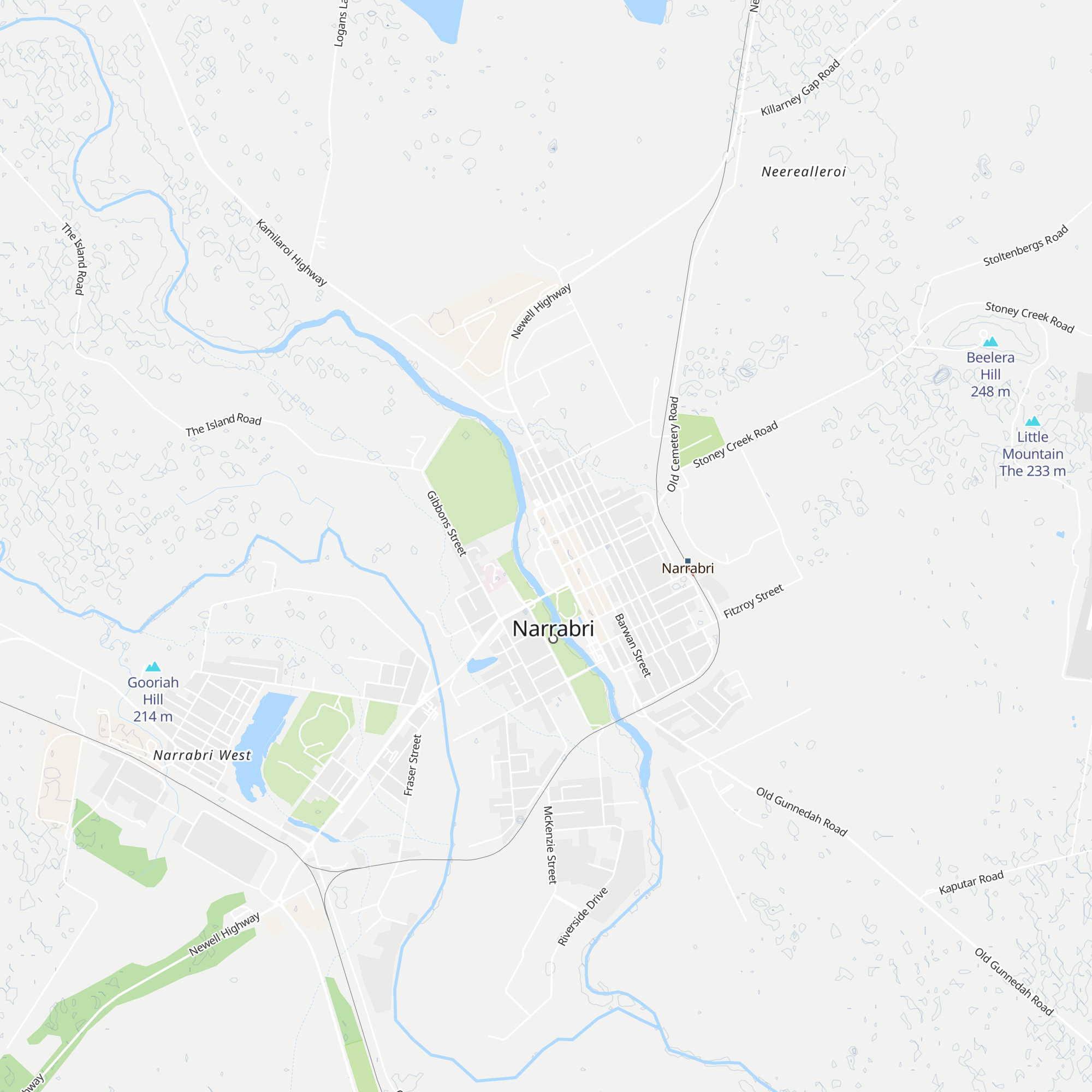 Narrabri Tourist Information map