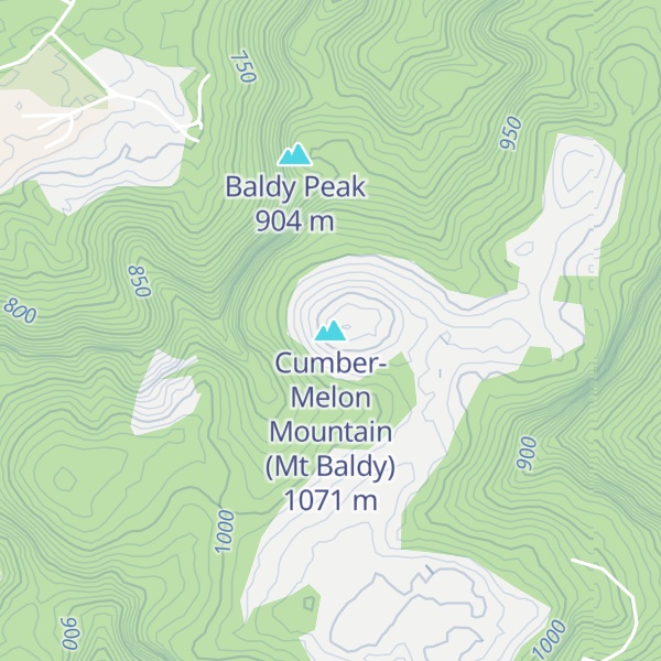 Map of Cumber-Melon Mountain (Mt Baldy)
