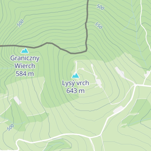 Map of Lysý vrch