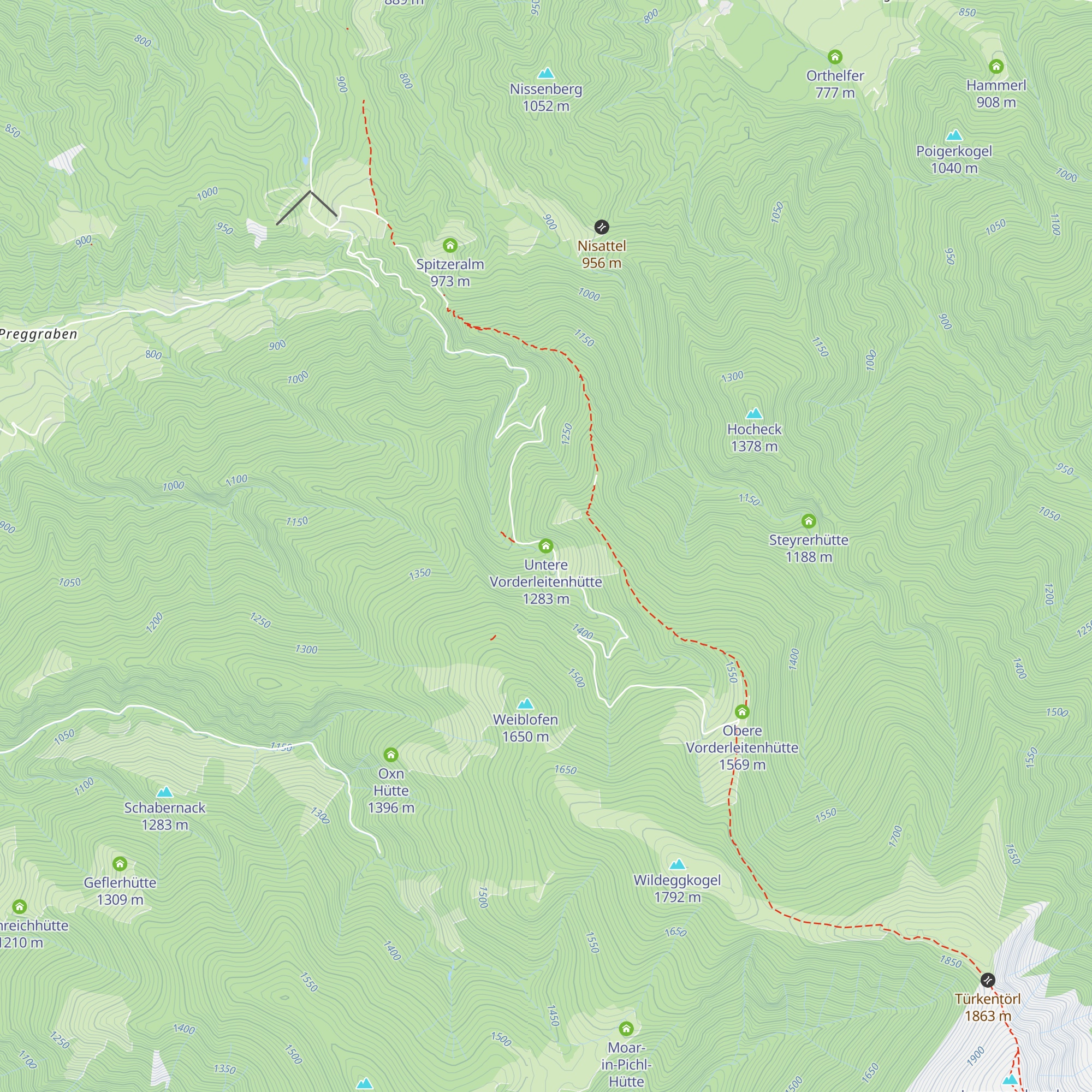Untere Vorderleitenhütte map