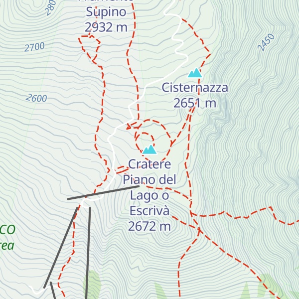 Map of Cratere Piano del Lago o Escrivà