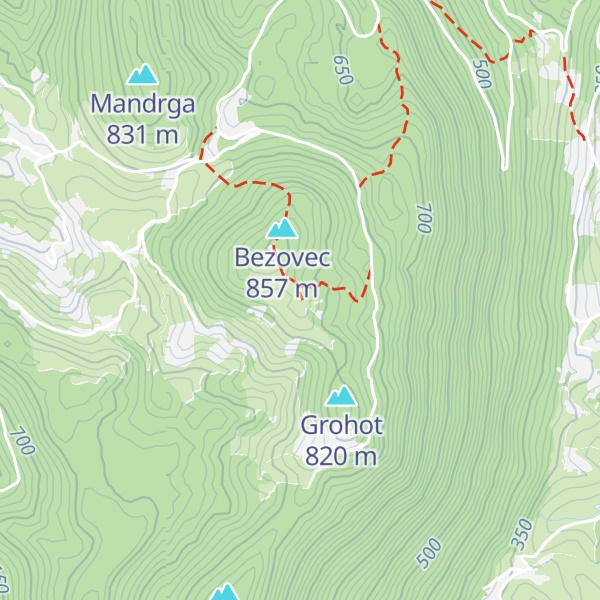 Map of Lovska koča na Bezovcu