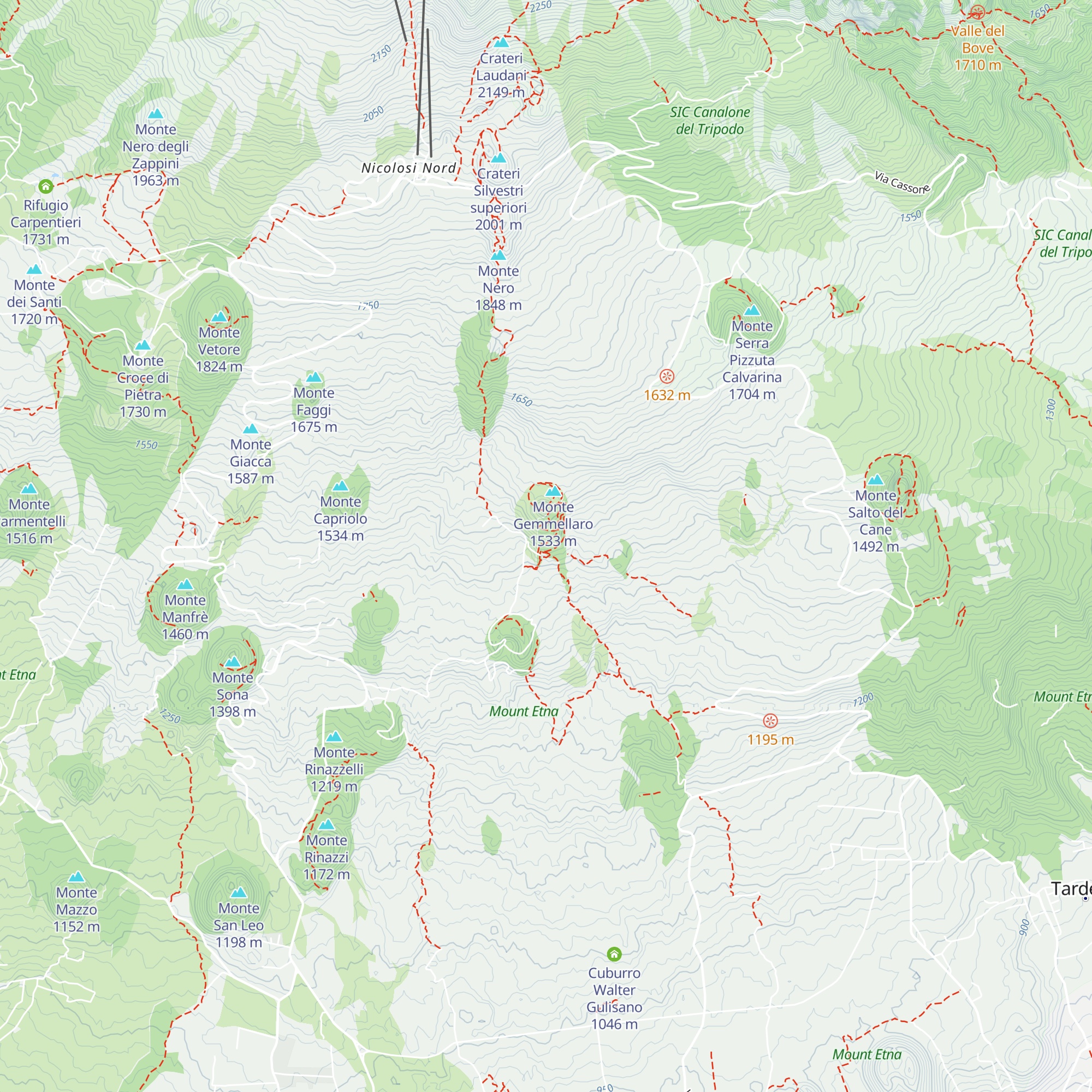 Rifugio Monte Gemmellaro map