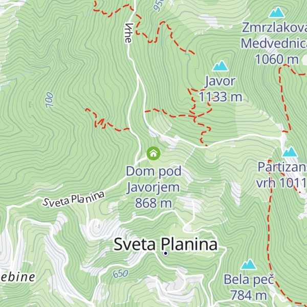 Map of Dom pod Javorjem