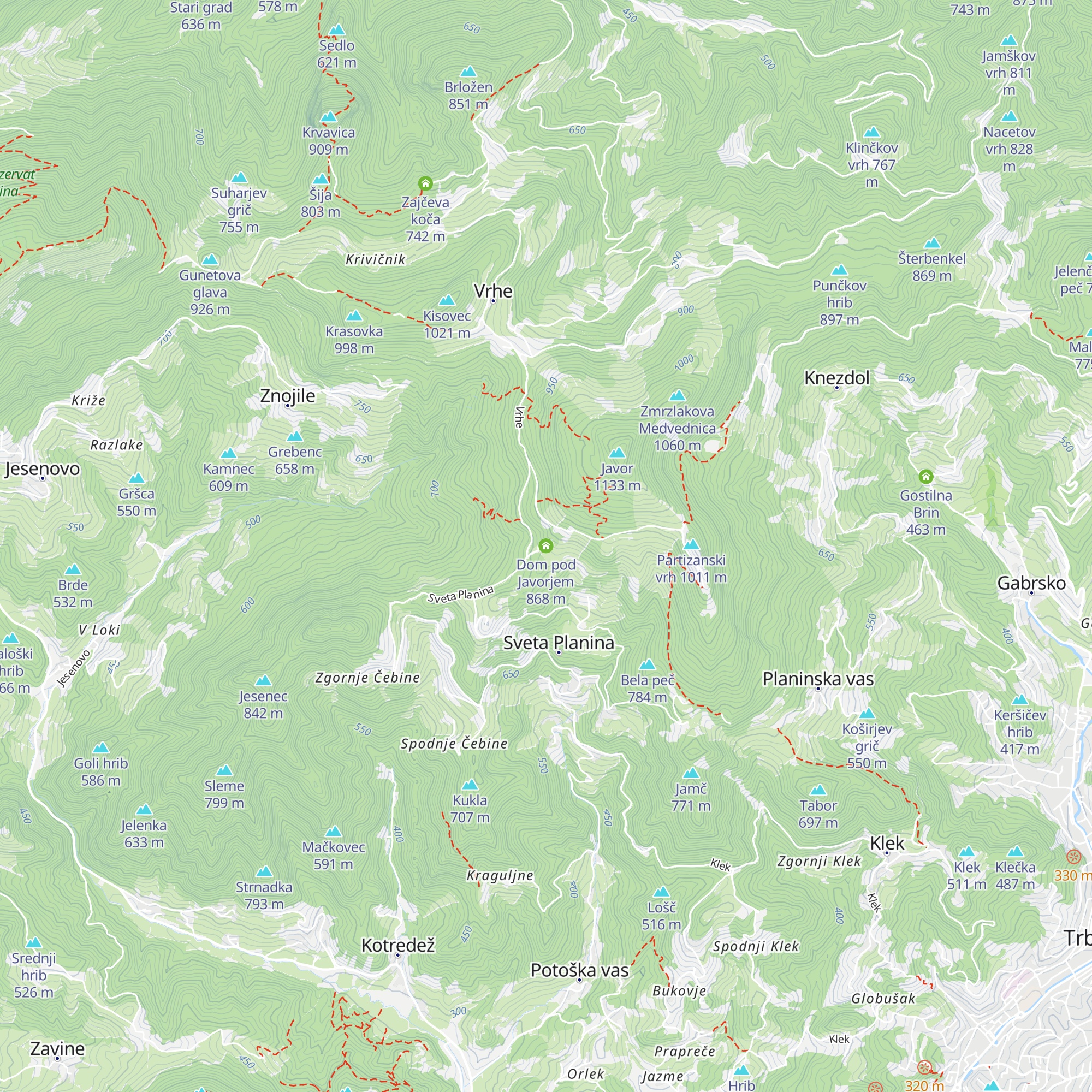 Dom pod Javorjem map