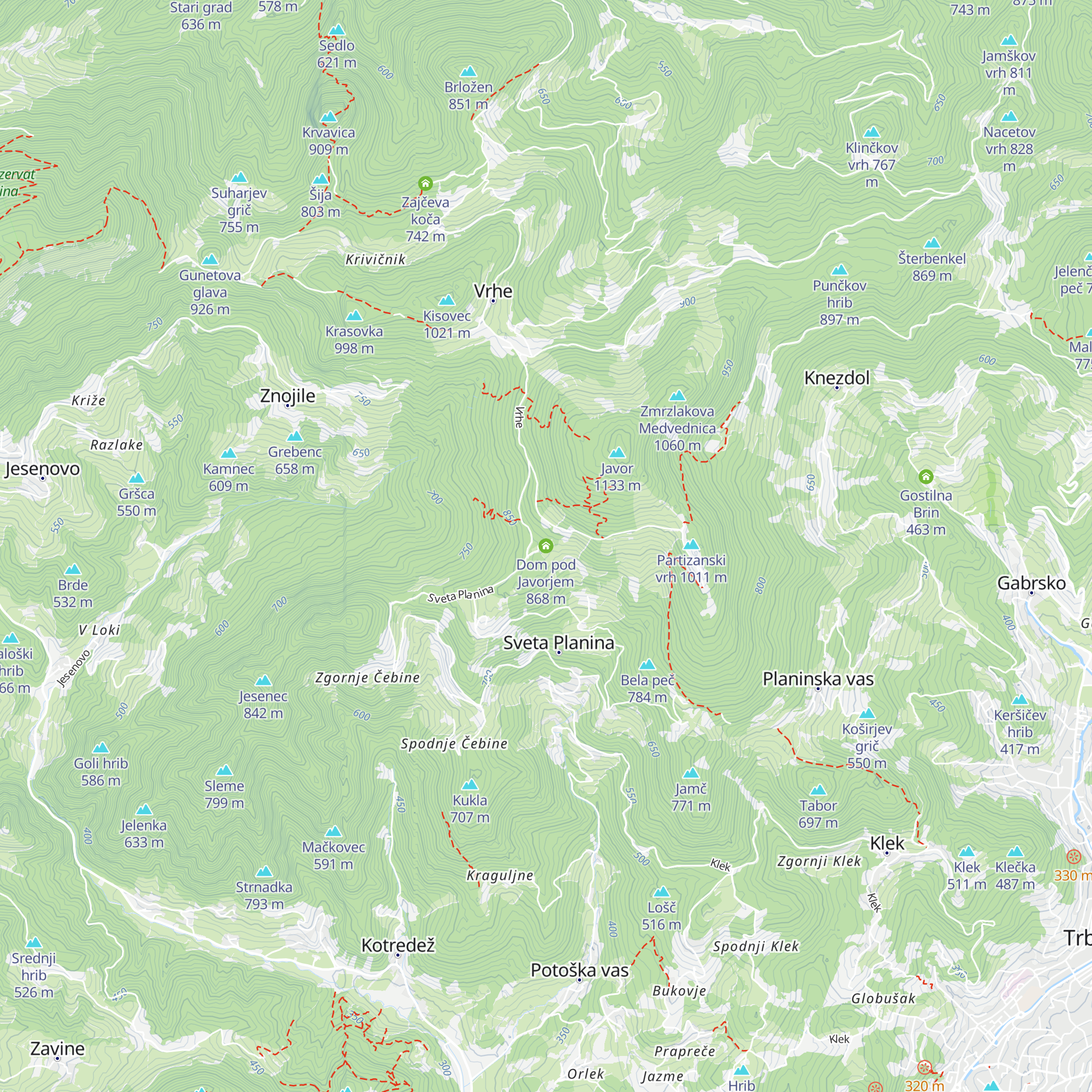 Dom pod Javorjem map