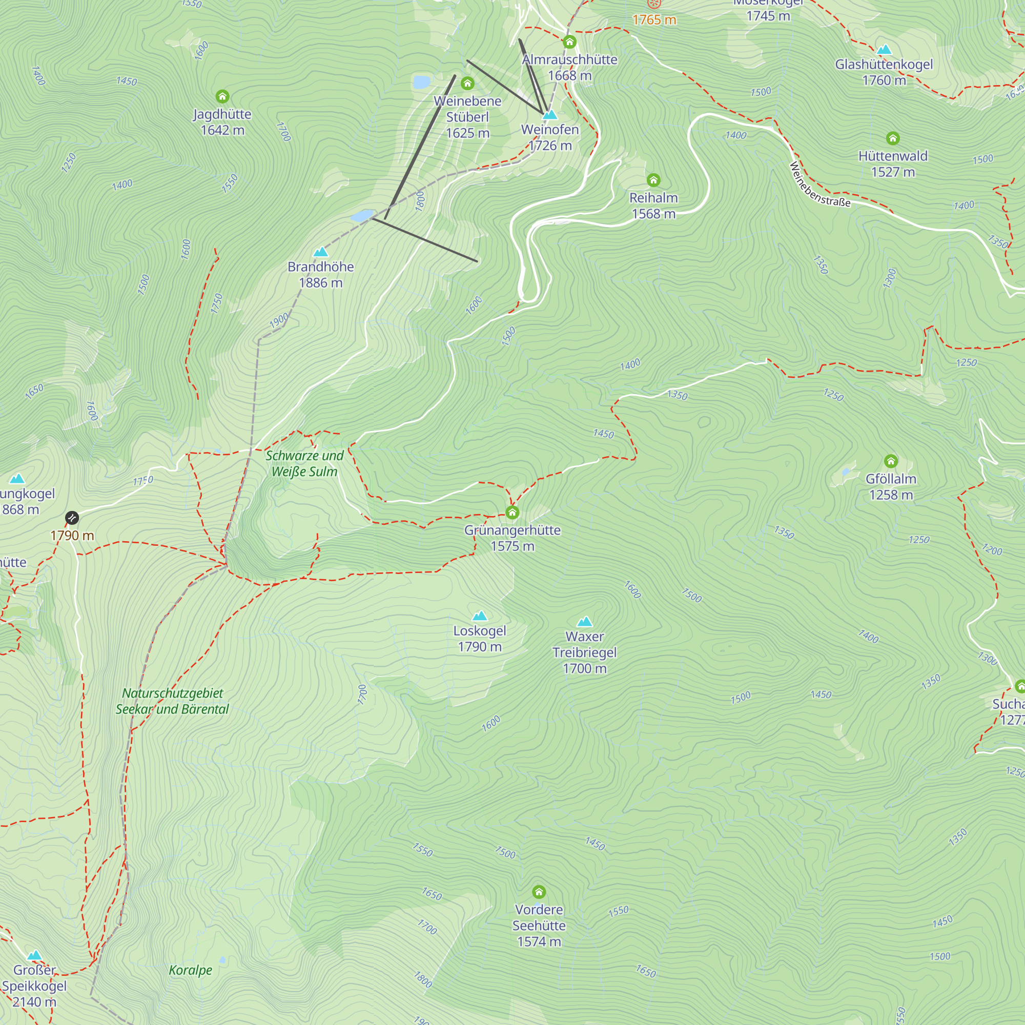 Grünangerhütte map