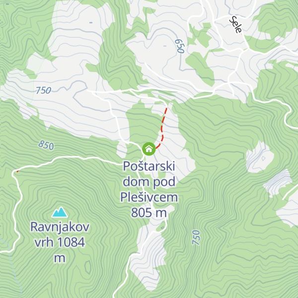 Map of Poštarski dom pod Plešivcem