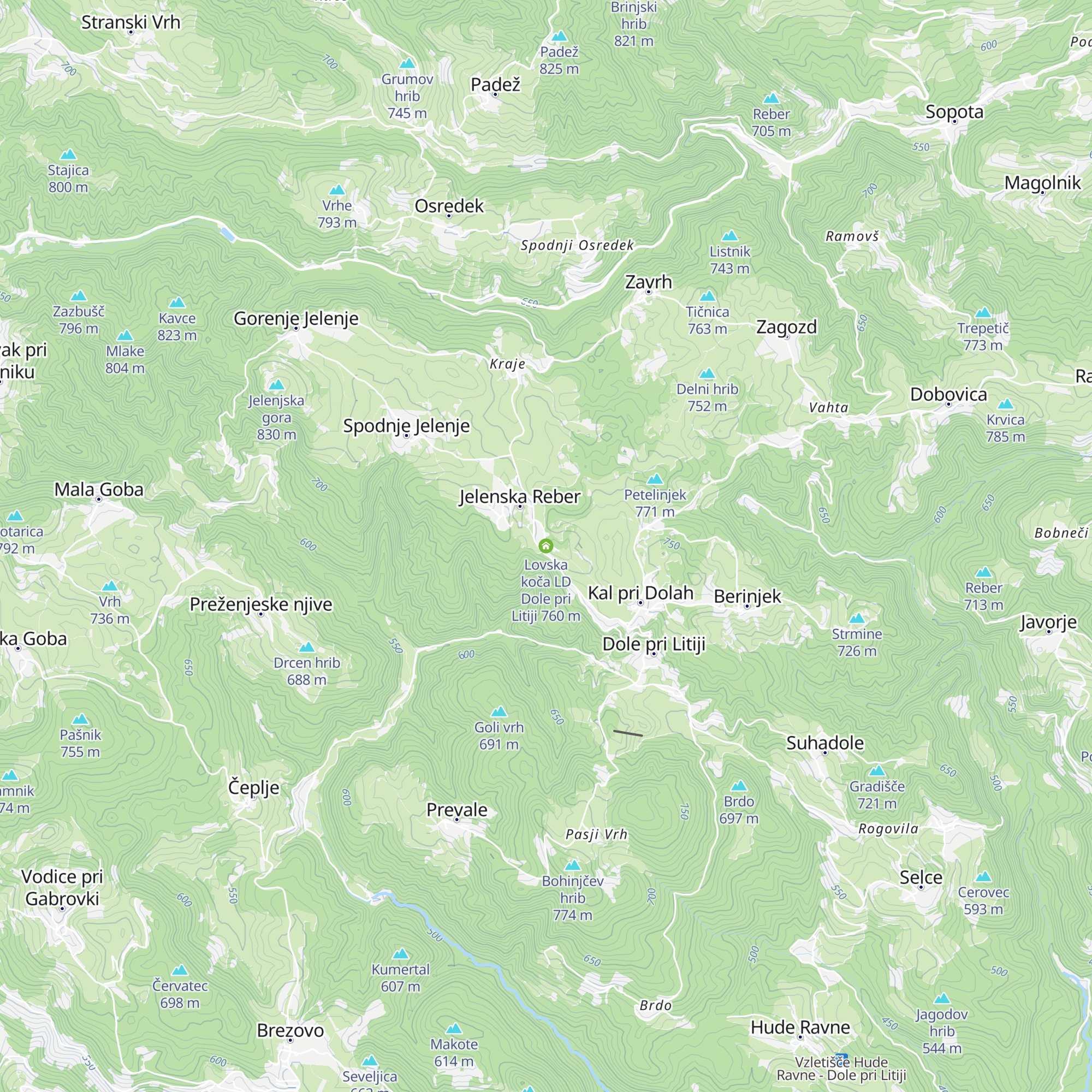Lovska koča LD Dole pri Litiji map