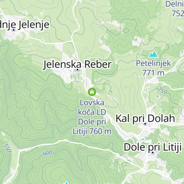 Map of Lovska koča LD Dole pri Litiji
