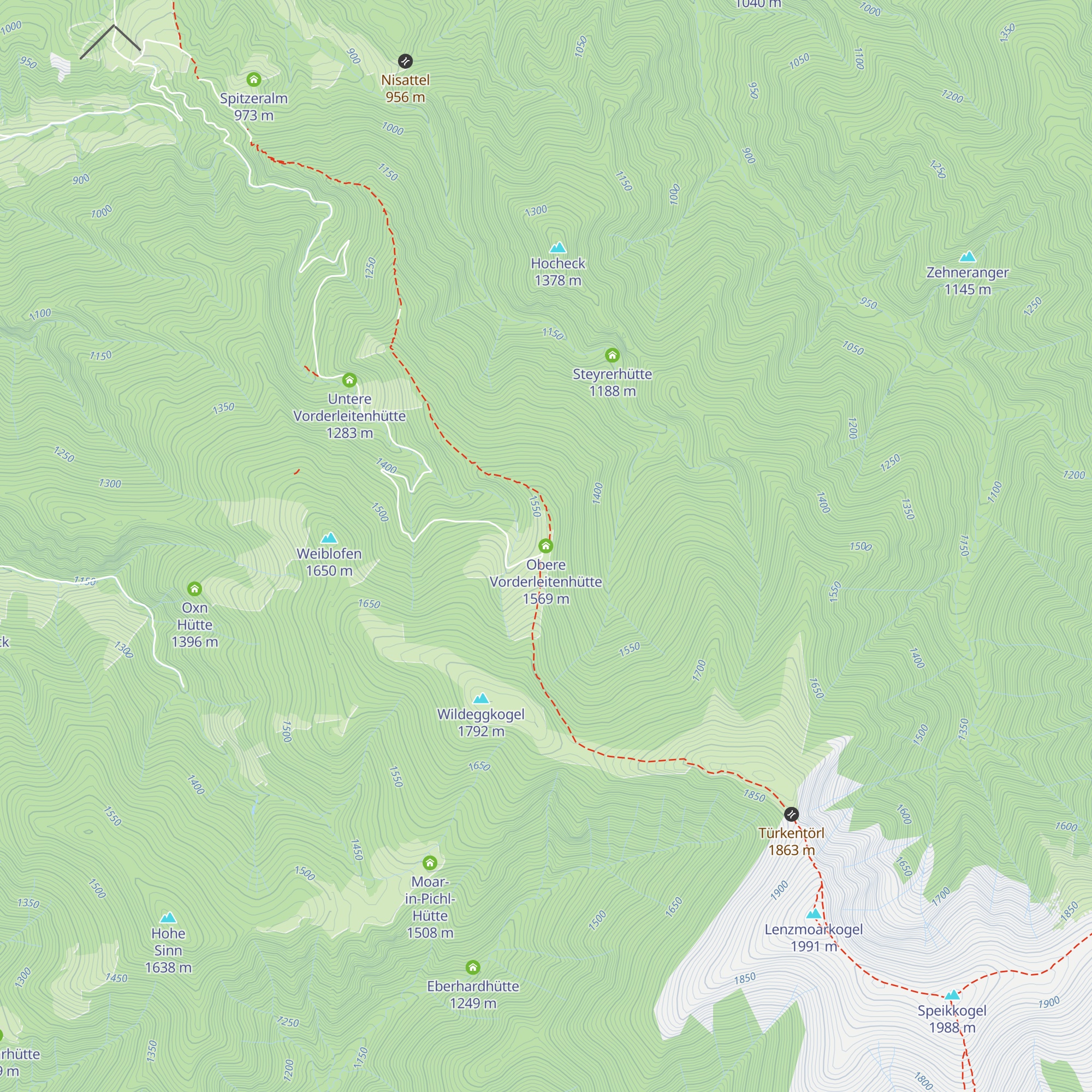 Obere Vorderleitenhütte map