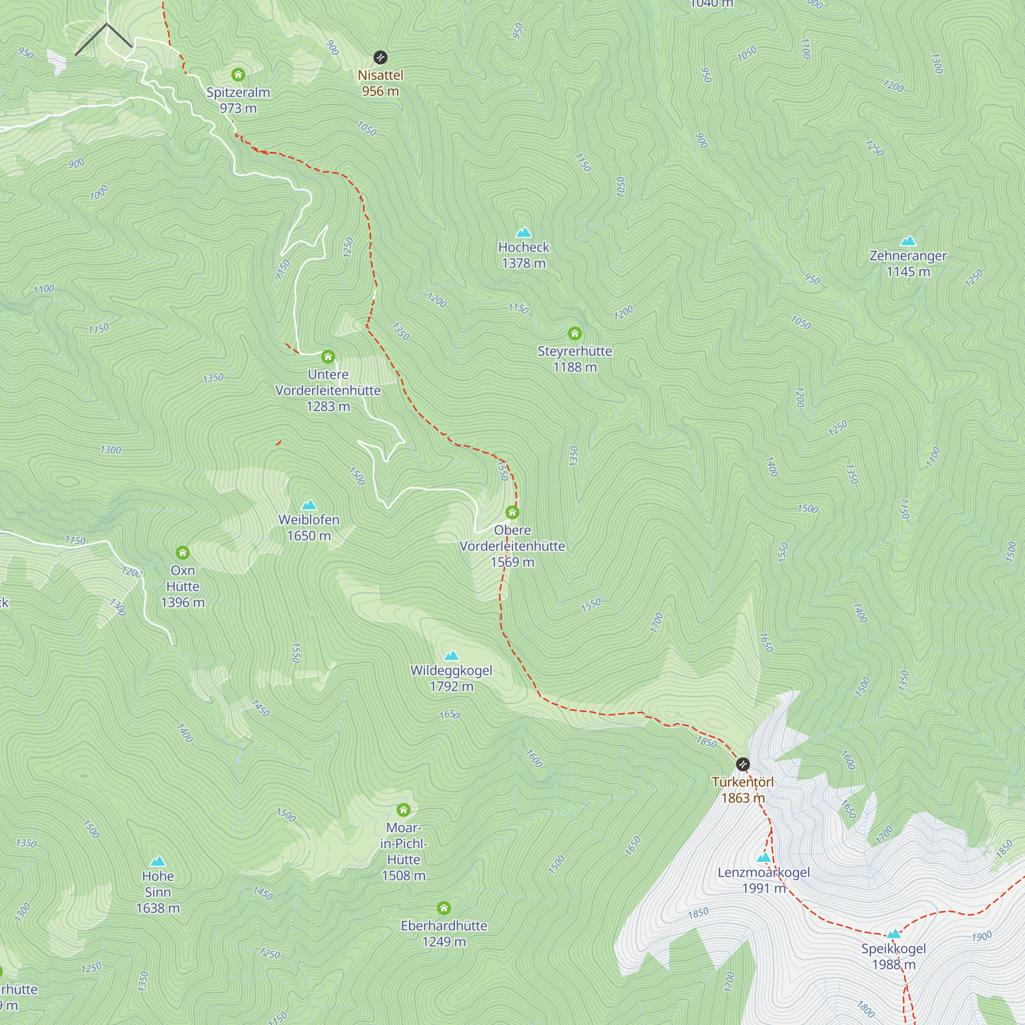Obere Vorderleitenhütte map