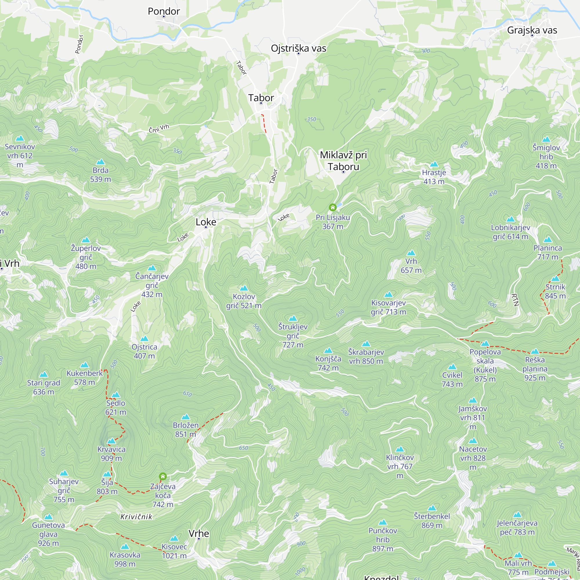 Lovska koča LD Tabor map