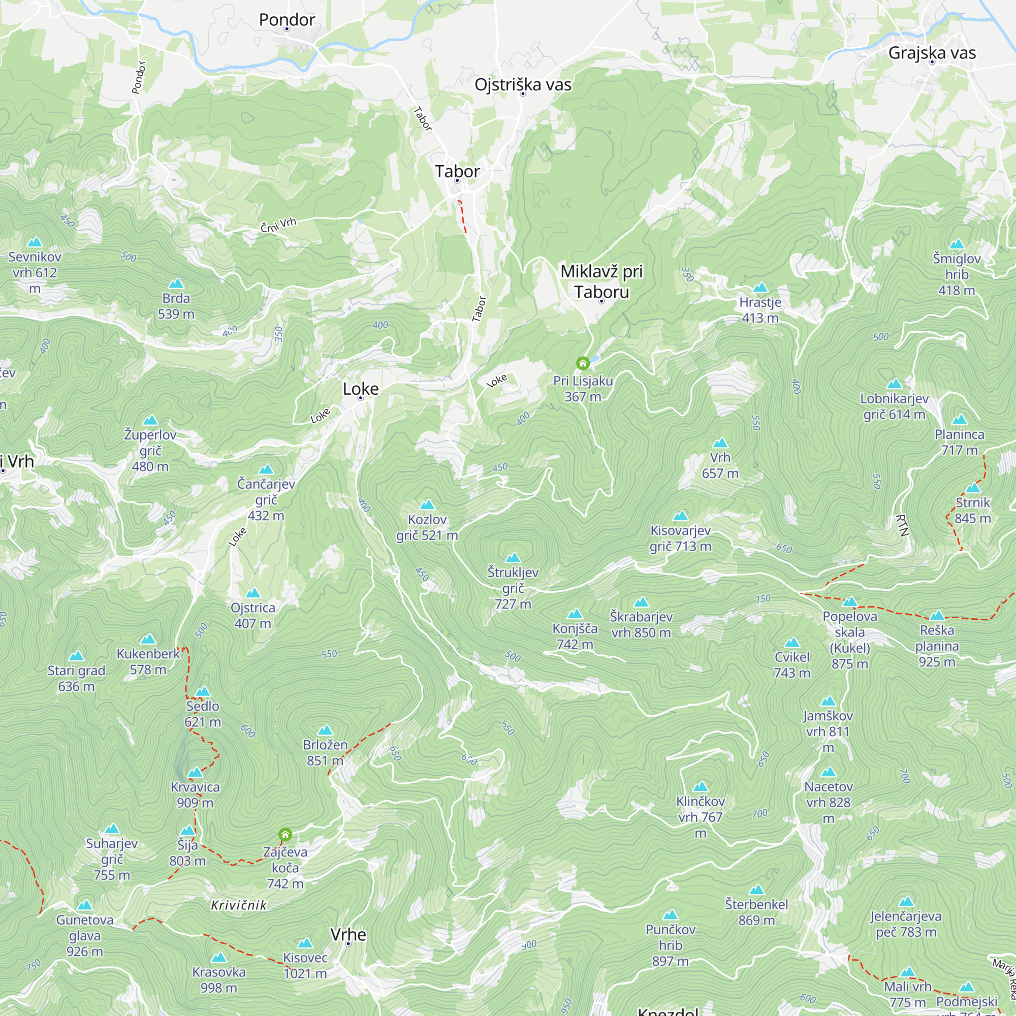 Lovska koča LD Tabor map