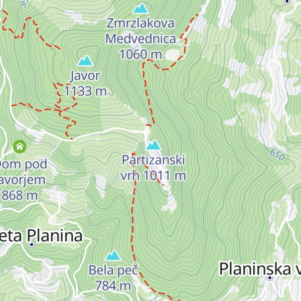 Map of Hiša Planina