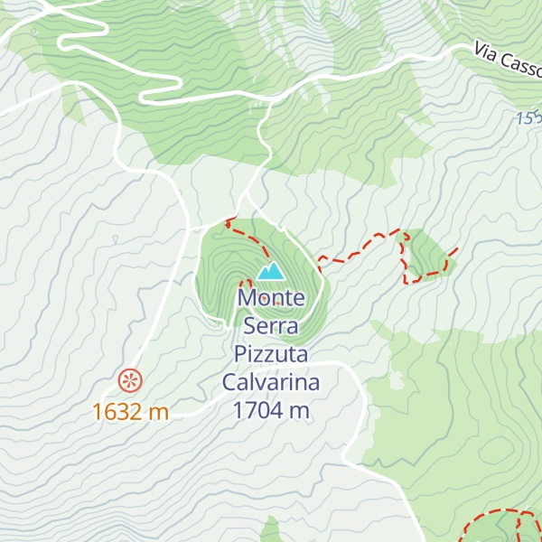 Map of Monte Serra Pizzuta Calvarina