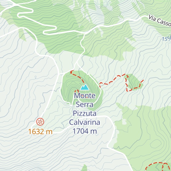 Map of Bivaccco Serra Pizzuta Calvarina