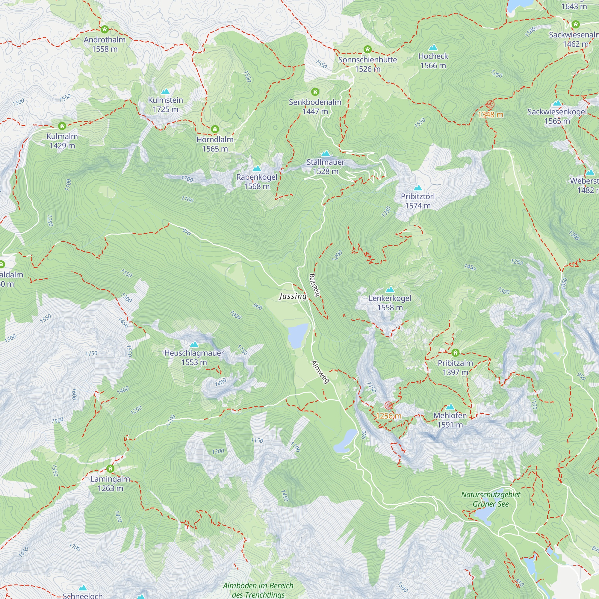 Jassing Almhütt'n map