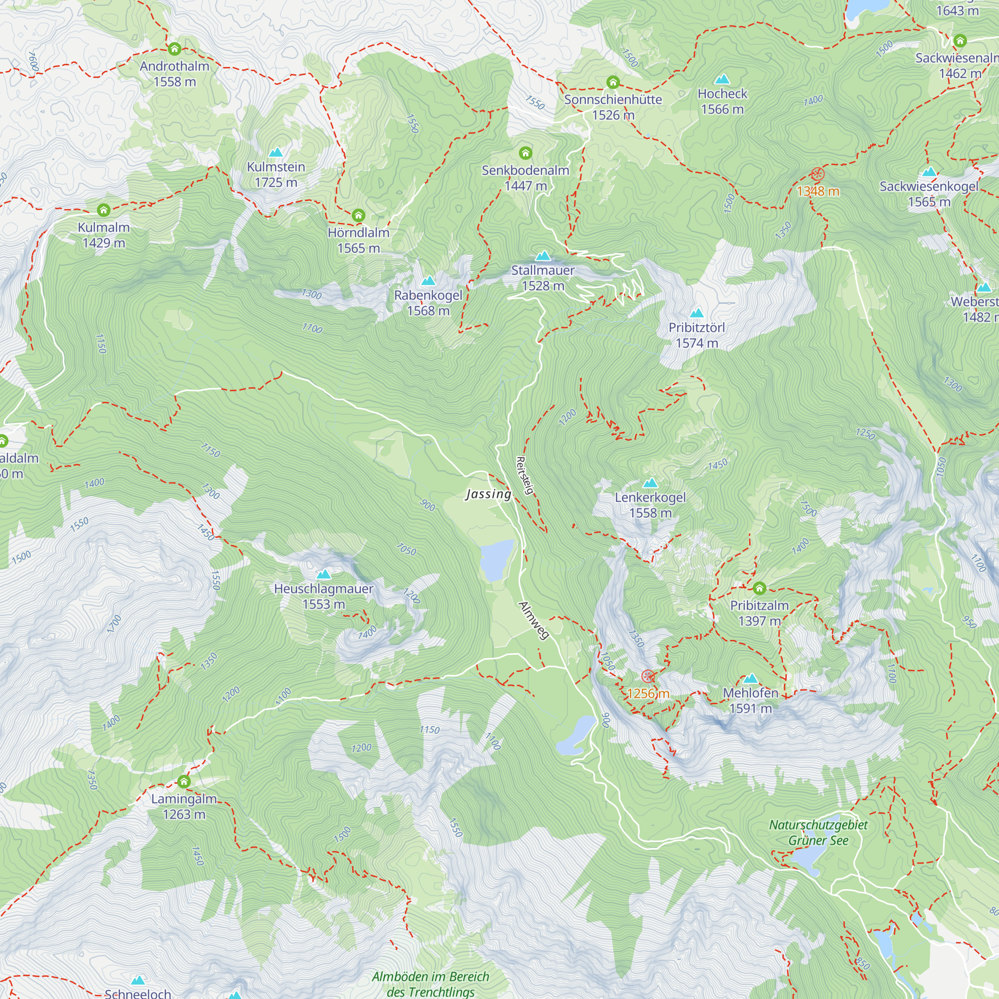 Jassing Almhütt'n map