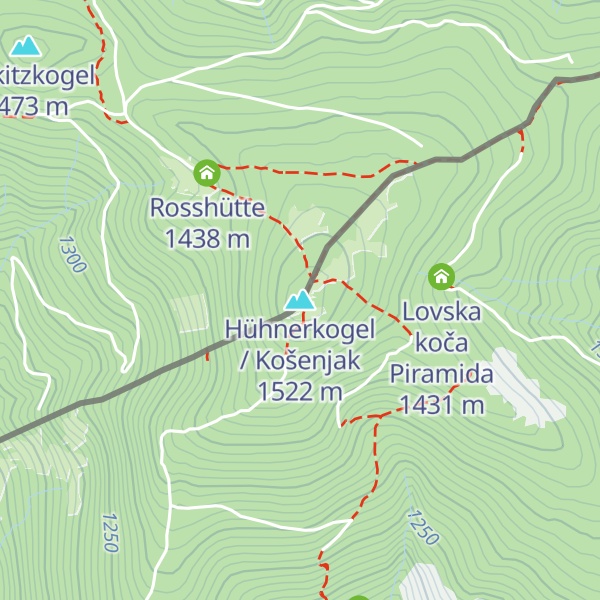 Map of Hühnerkogel / Košenjak
