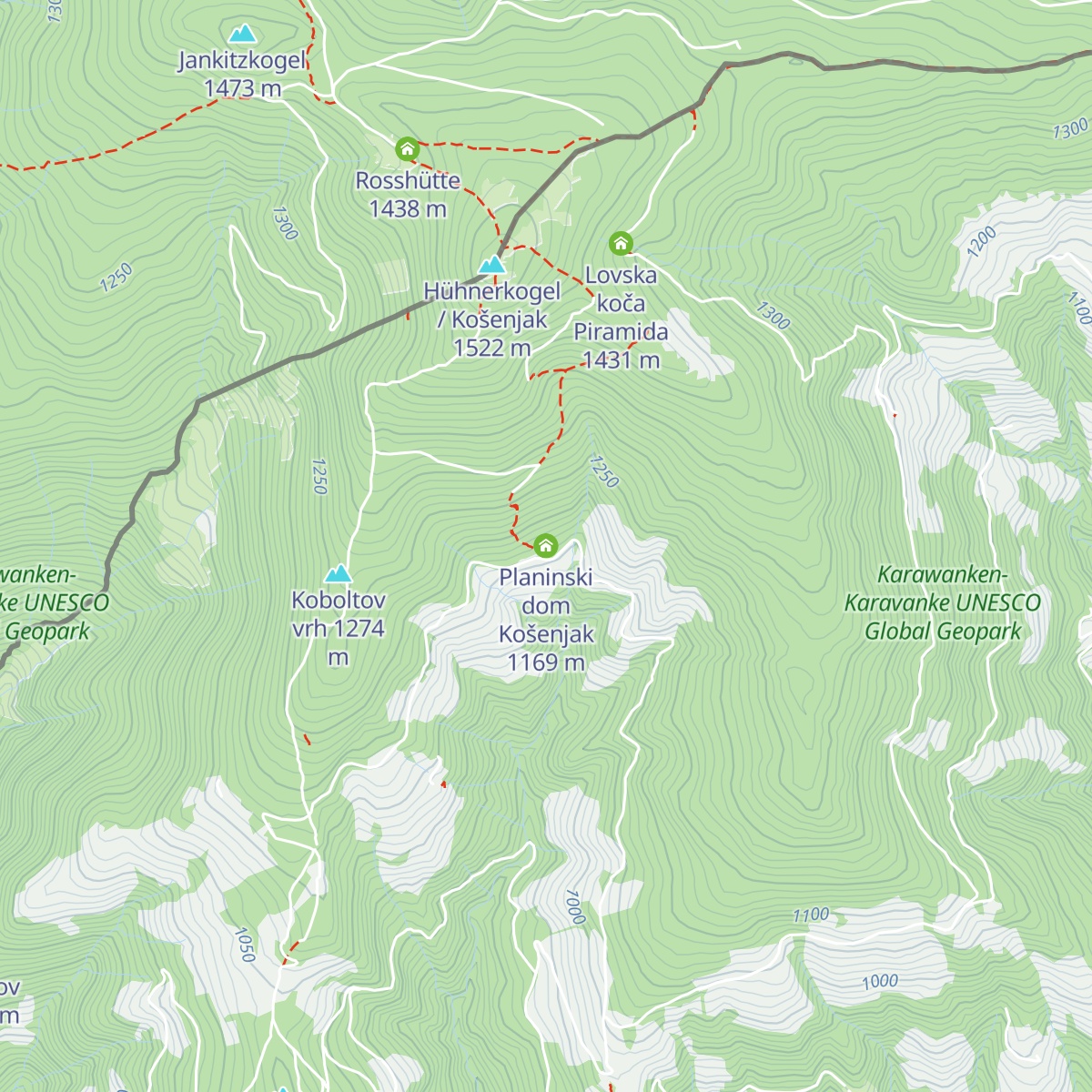 Planinski dom Košenjak map