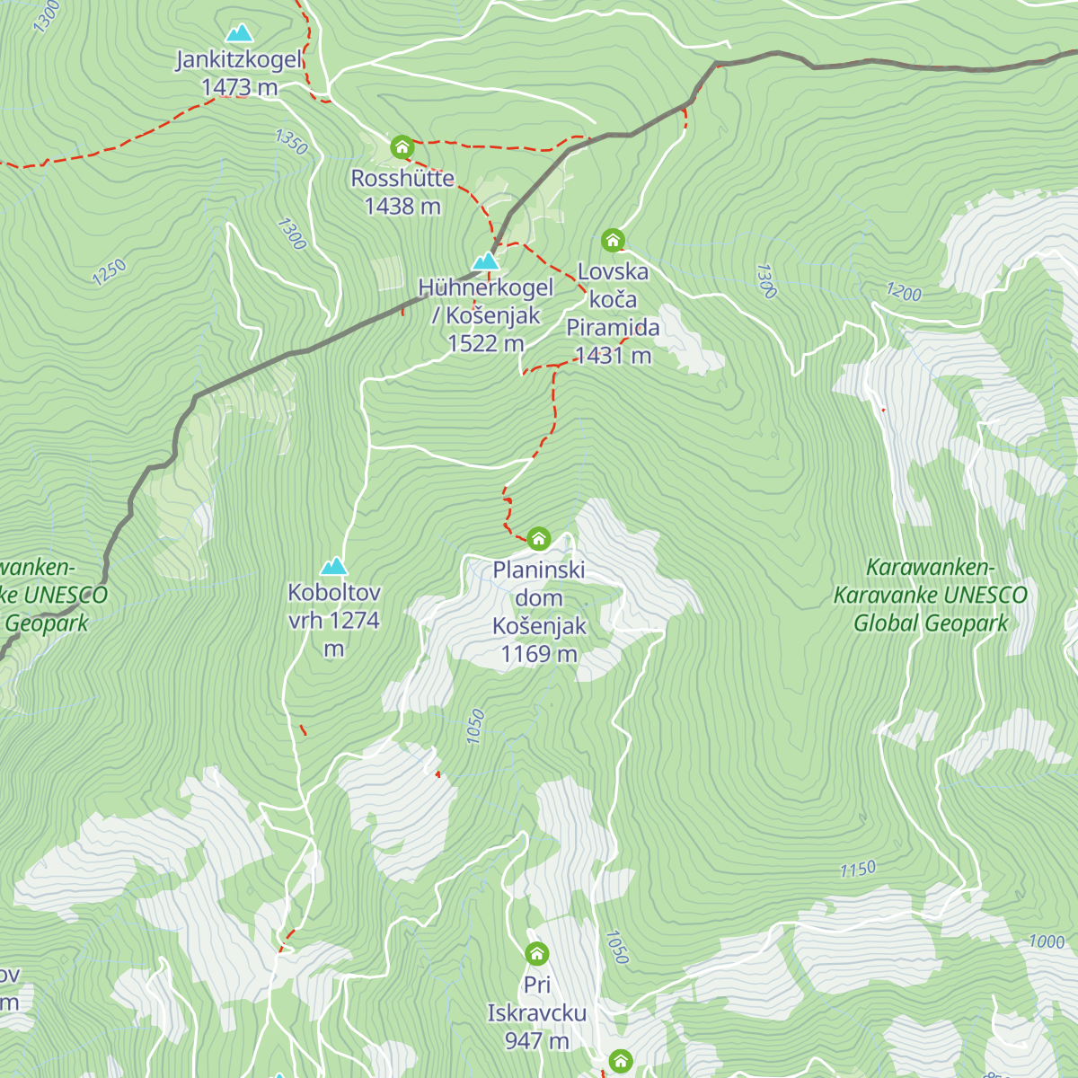 Planinski dom Košenjak map