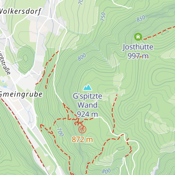 Map of G'spitzte Wand