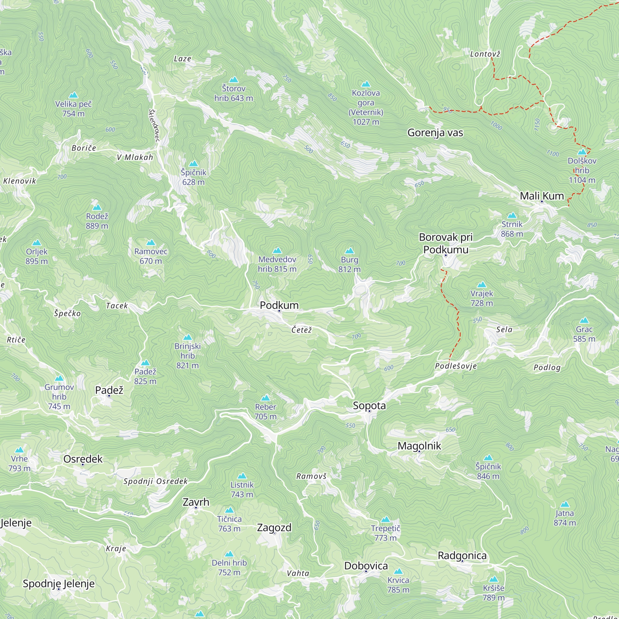 Okrepčevalnica Lovski dom Podkum map