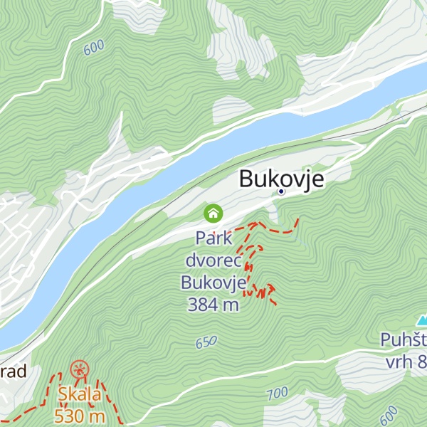 Map of Park dvorec Bukovje