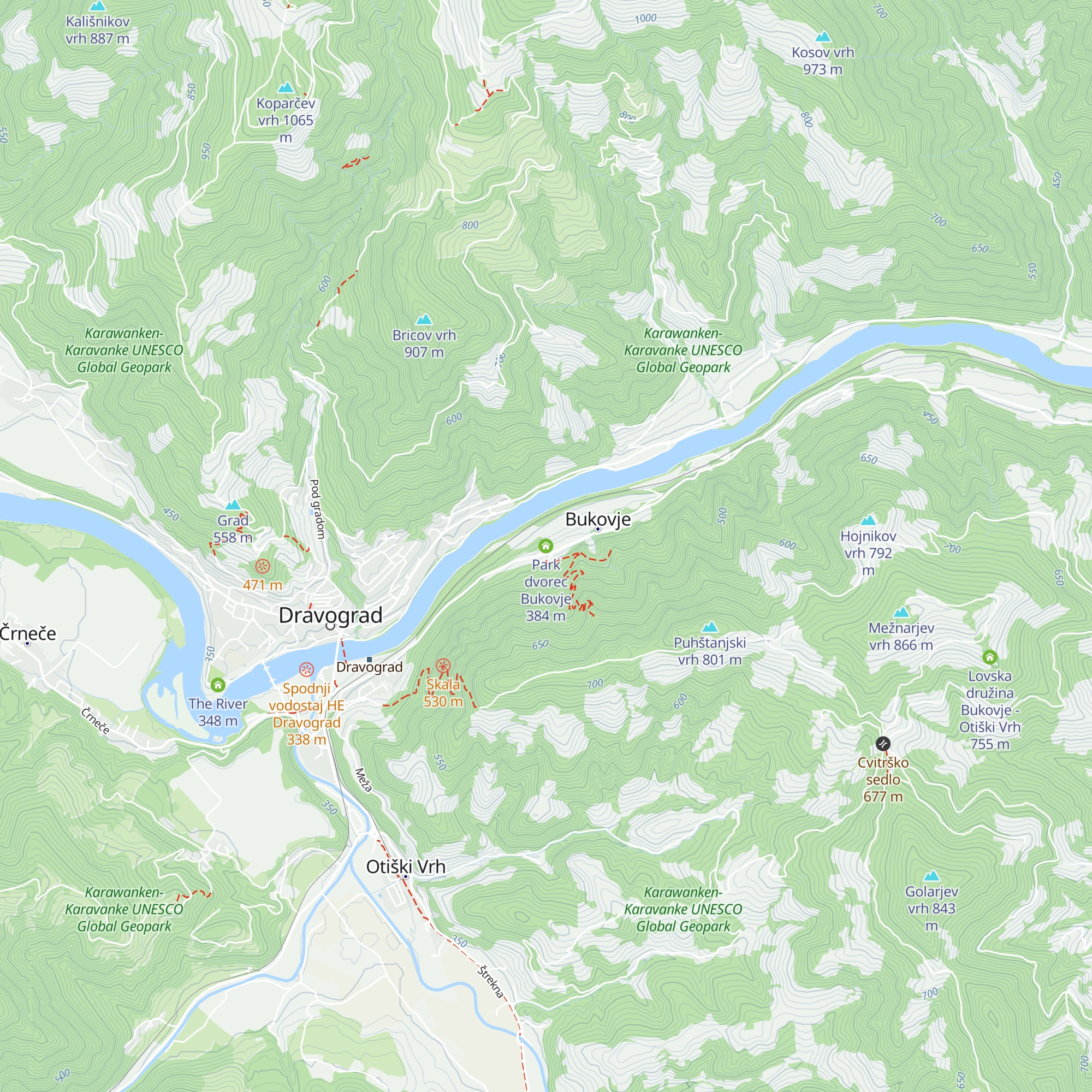Park dvorec Bukovje map