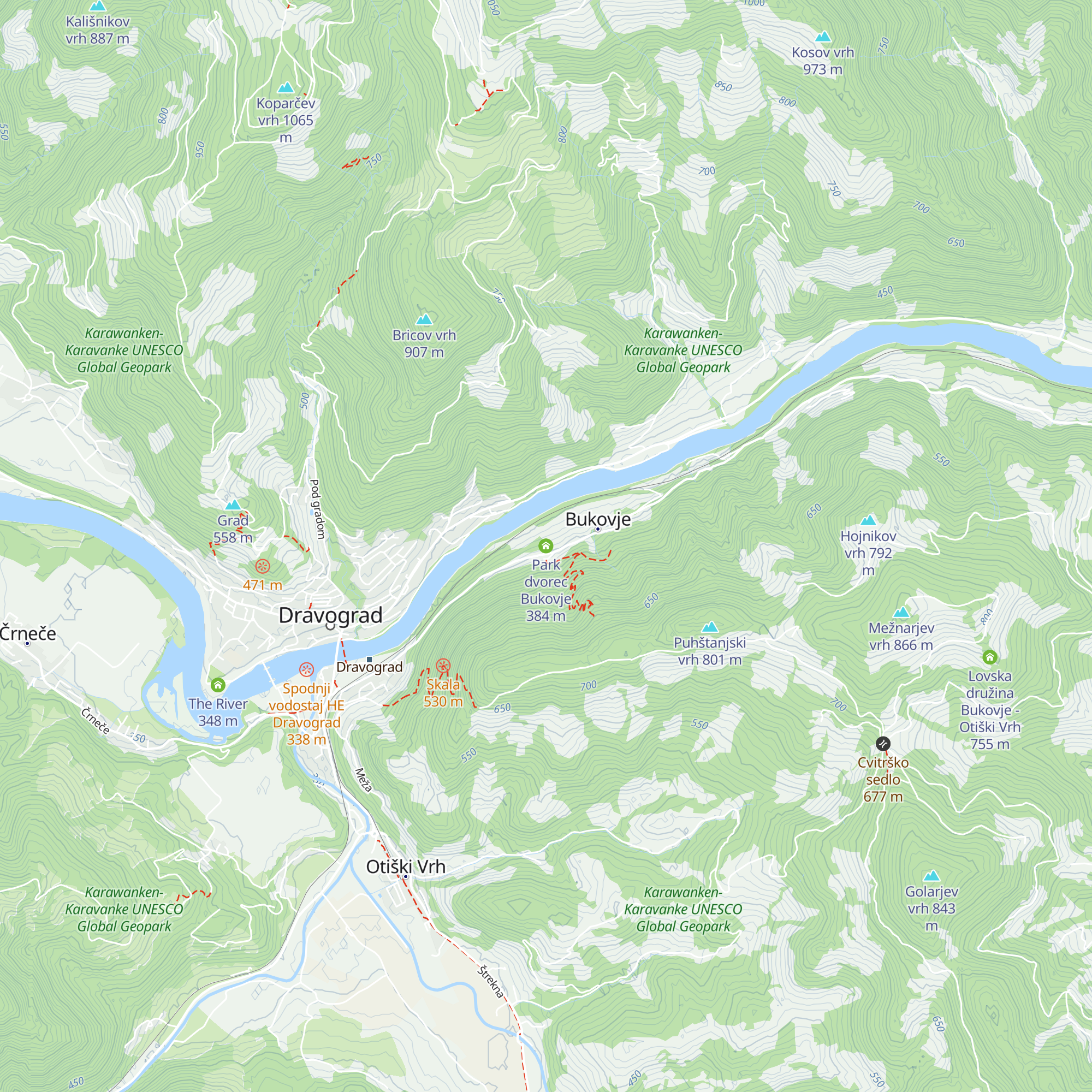 Park dvorec Bukovje map