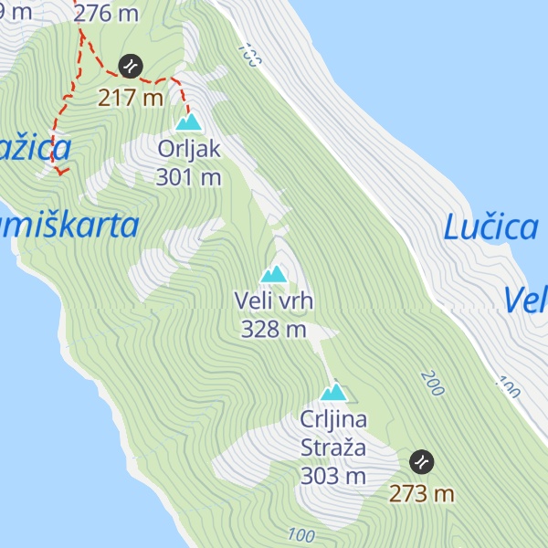 Map of Veli vrh