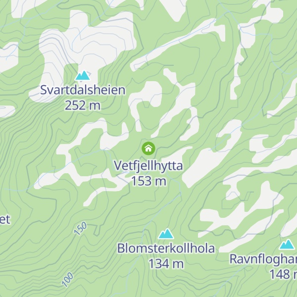 Map of Vetfjellhytta